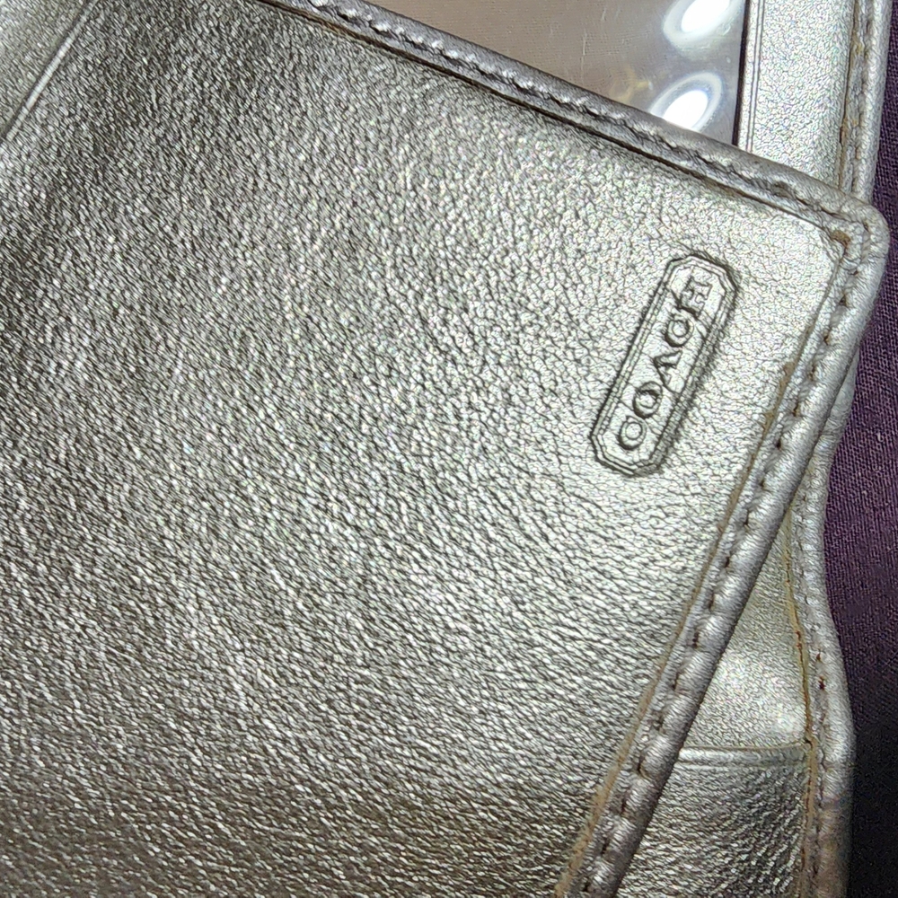 Coach Silver Leather Wallet